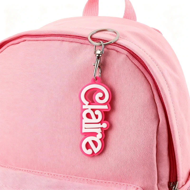 Pink Acrylic Custom Name Letters Keychain