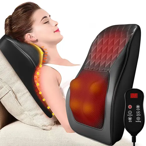 Imagen 1 del producto Masajeador de almohada para el cuello, máquina de masaje con calefacción por vibración y ajuste de 3 velocidades, se puede utilizar para relajar los músculos de los hombros, del cuello y de la espalda