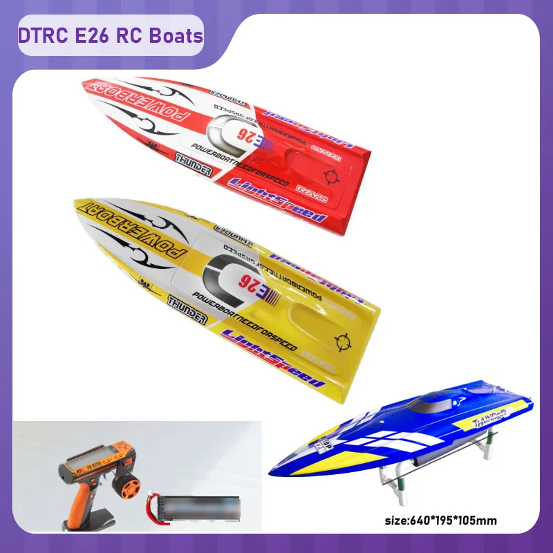 

DTRC E26 RC Boat Electric Speed RTR Brushless RC Speedboat 2.52 Inch Fiberglass with Water Cooling System RC Boat Model Toys