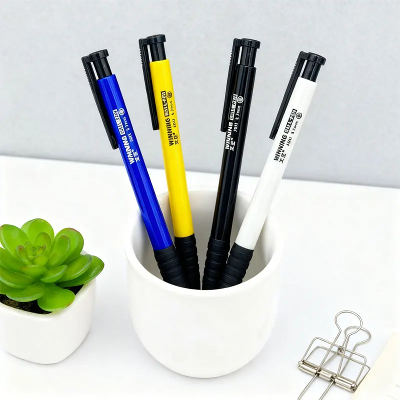 

40pcs Click Pen No Ink Leakage Quick-dry for Students Exam Practice Signing Stationery Black Blue Ink Ballpoint Pen Best Gift