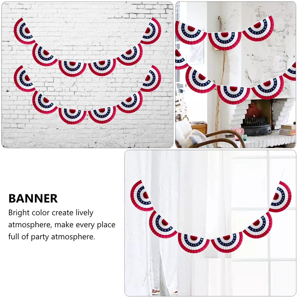 1Set Semicircular National Flag Bunting Independence Day Hanging Banner for Party Decoration Outdoor Indoor Celebration