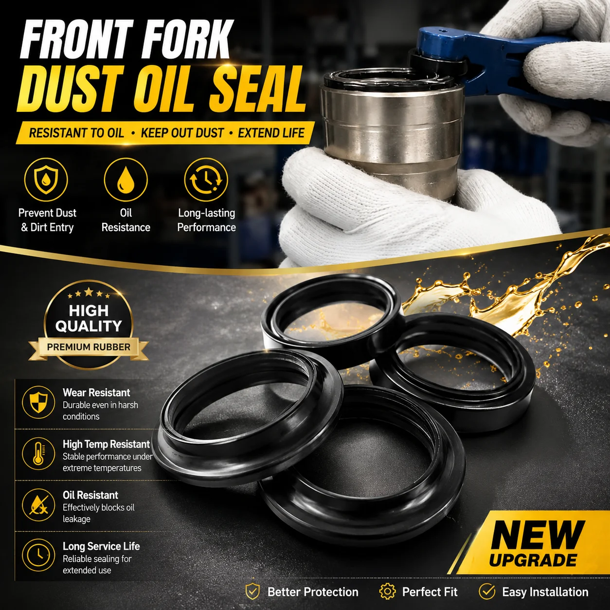 Absorber Front Fork Dust Oil Seal Kit For BMW F650 CS F800 S ST GS F650GS K72 F700GS F750GS F800GS F850GS Adventure F900R F900XR