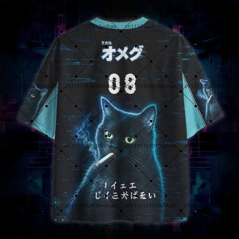 Soulisfree Not My Problem Mesh Jersey Design Digital Print V-Neck T-Shirt Comfortable Sports Short Sleeve