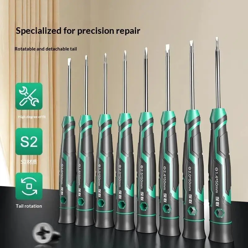 Precision Magnetic Mini Screwdriver Anti‑Slip Handle Slotted Bit For Equipment Installation Disassembly Repair Hand Tool