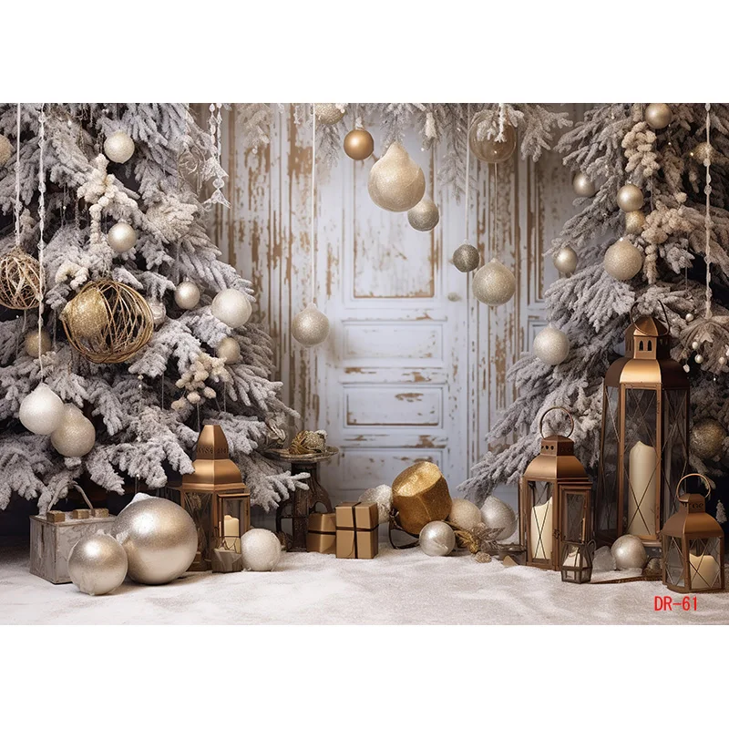 SHENGYONGBAO Christmas Day Fireplace Photography Backdrops Prop Window Living Room Interior Village House Theme Background DR-02