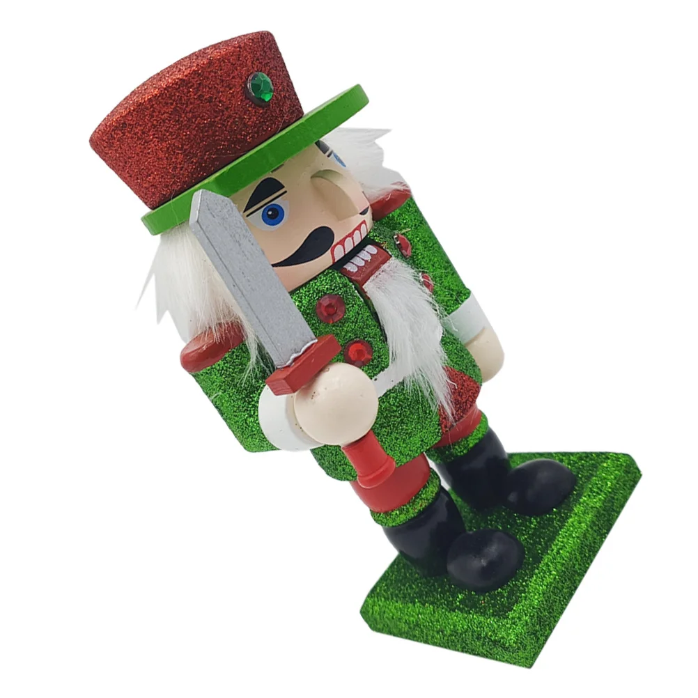 

Wooden Nutcracker Christmas Decor for Tabletop Fireplace Display Cute Xmas Festival Ornament Desktop Decoration Craft