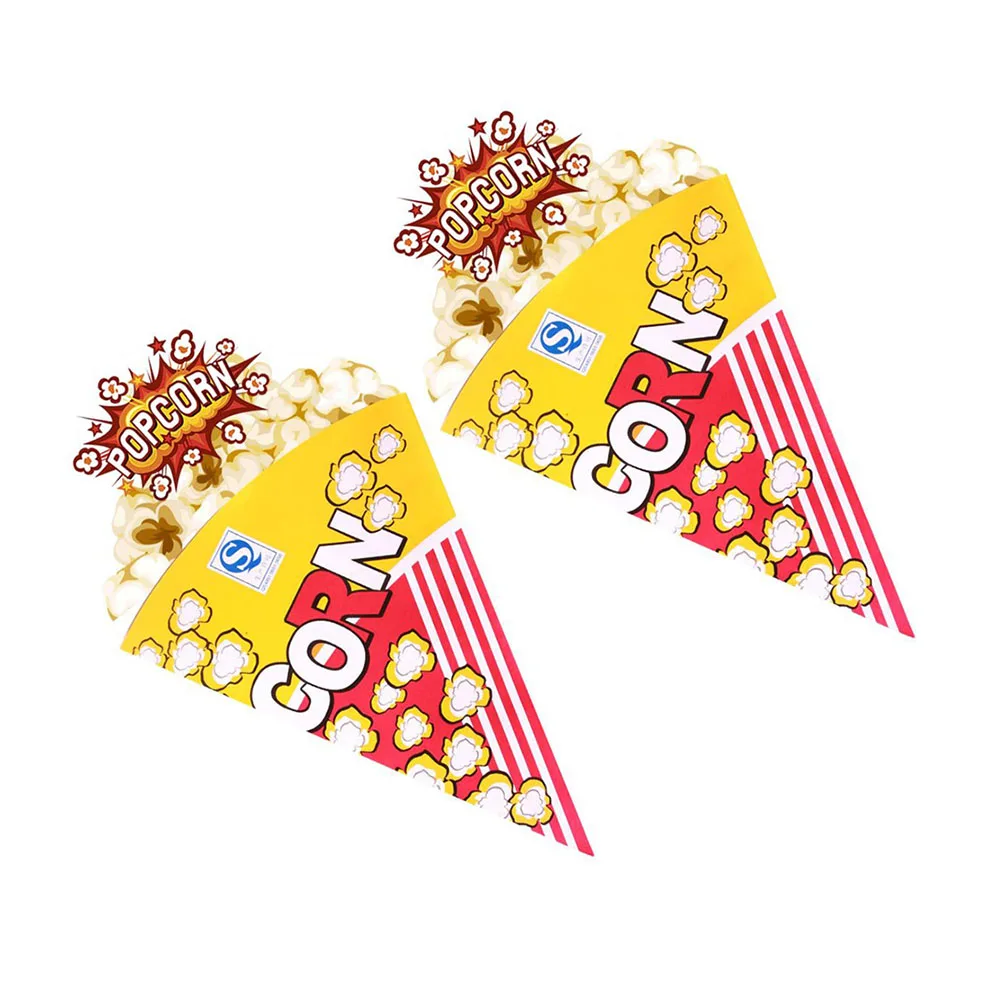 

100 Pcs Popcorn Paper Bag Food Triangle Snack Bags Wedding Decor French Fries Cone