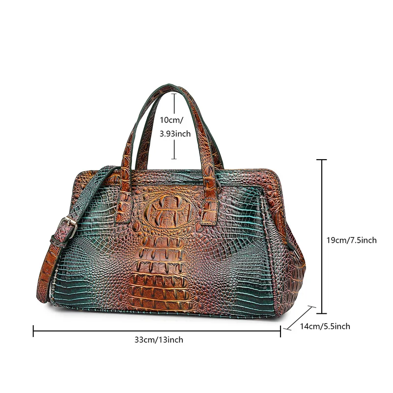 New Trendy Crocodile Pattern Handbags For Women,2026 Fashion Commuter Clasp Bag Designer Female Shoulder Crossbody Tote Bag