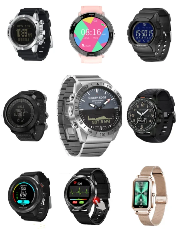 2023 North Edge Gavia 2 Luminous Pointer Digital Watches ,Stainless Steel Smart Sports Waterproof 200m Watch For Men