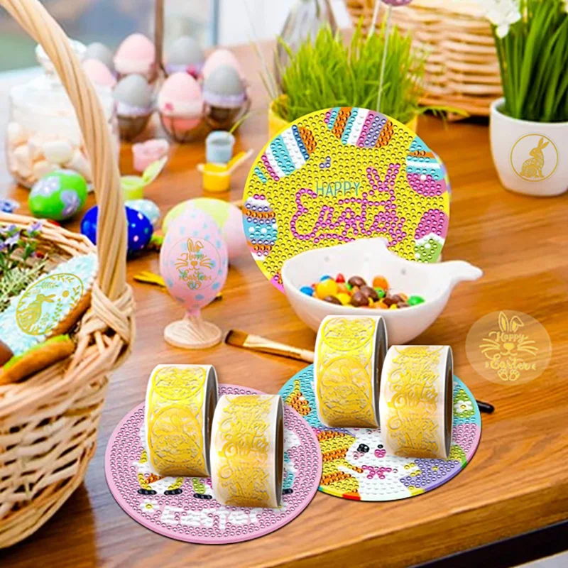500 Stück/Rolle Goldene Oster-Aufkleber Hasen-Eier DIY Siegeletiketten Frohe Ostern Party Geschenk Dekoration Zubehör Papier