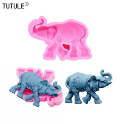 3D elephants resin Clay jewelry Drip Silicone molds elephants Accessories keychain Mold elephants Chocolate fondant Cake Mould