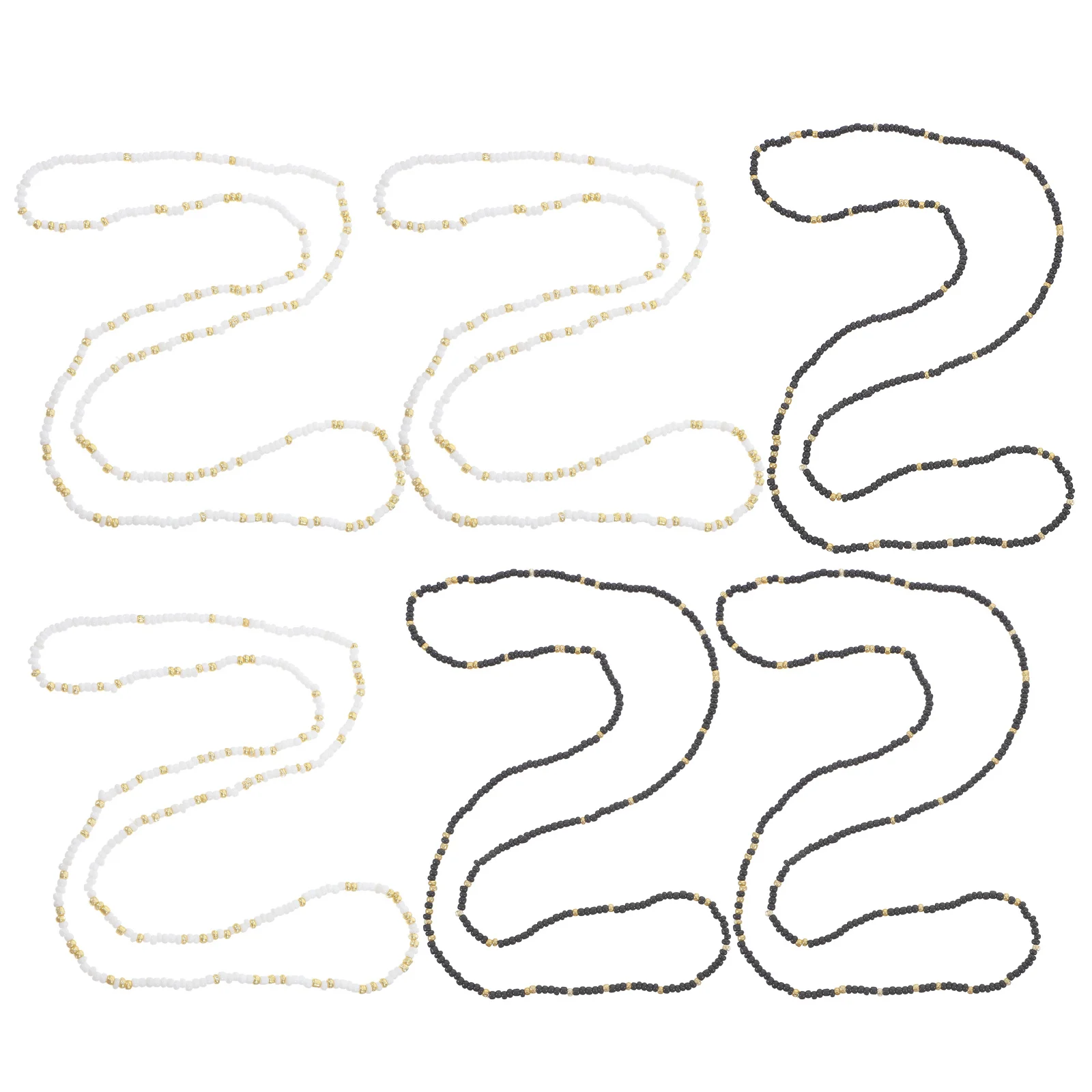 

6Pcs Elastic Beaded Waist Chain Colorful Belly Body Jewelry Summer Vacation Beach Accessory for Women Waist Chain