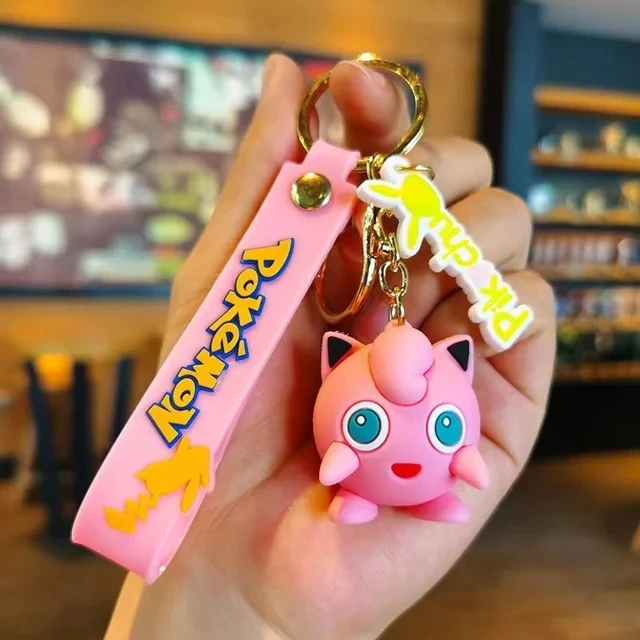 Pokemon Keychain Pikachu Anime Action Figure Toy Kawaii Cartoon Fashion Charmander Psyduck Doll Keyring Car Bag Pendant Kid Gift