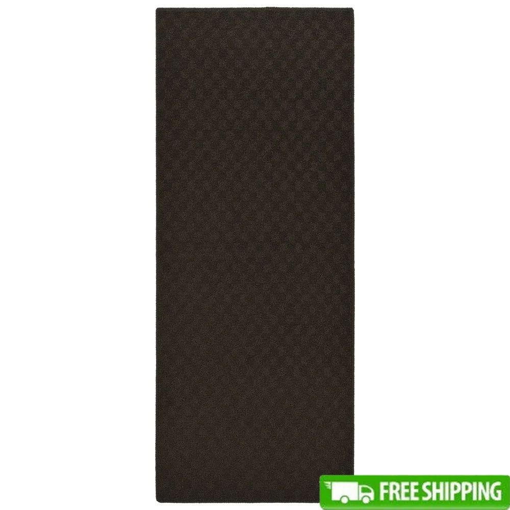 

Stylish Indoor Runner Rug Non-Slip Backing Stain Resistant Durable Polypropylene Living Room Dining Room 2ft x 8ft Mocha