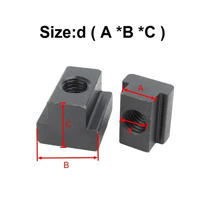 Grade 8.8 and Grade 10.9 M6 M8 M10 M12 M14 M16 M18 M20 M27~M48 Black Tapped Through Slot T-nuts T-Slot Nut T Sliding Nut Block S