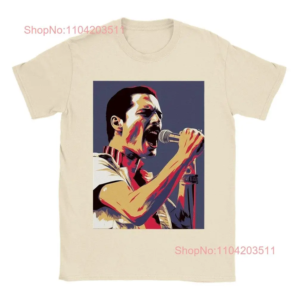 Pop Art Freddie Mercury Classic Crewneck  T shirt Comfy Fit in Sizes S to 3XL Get Rockin' with long or short sleeves