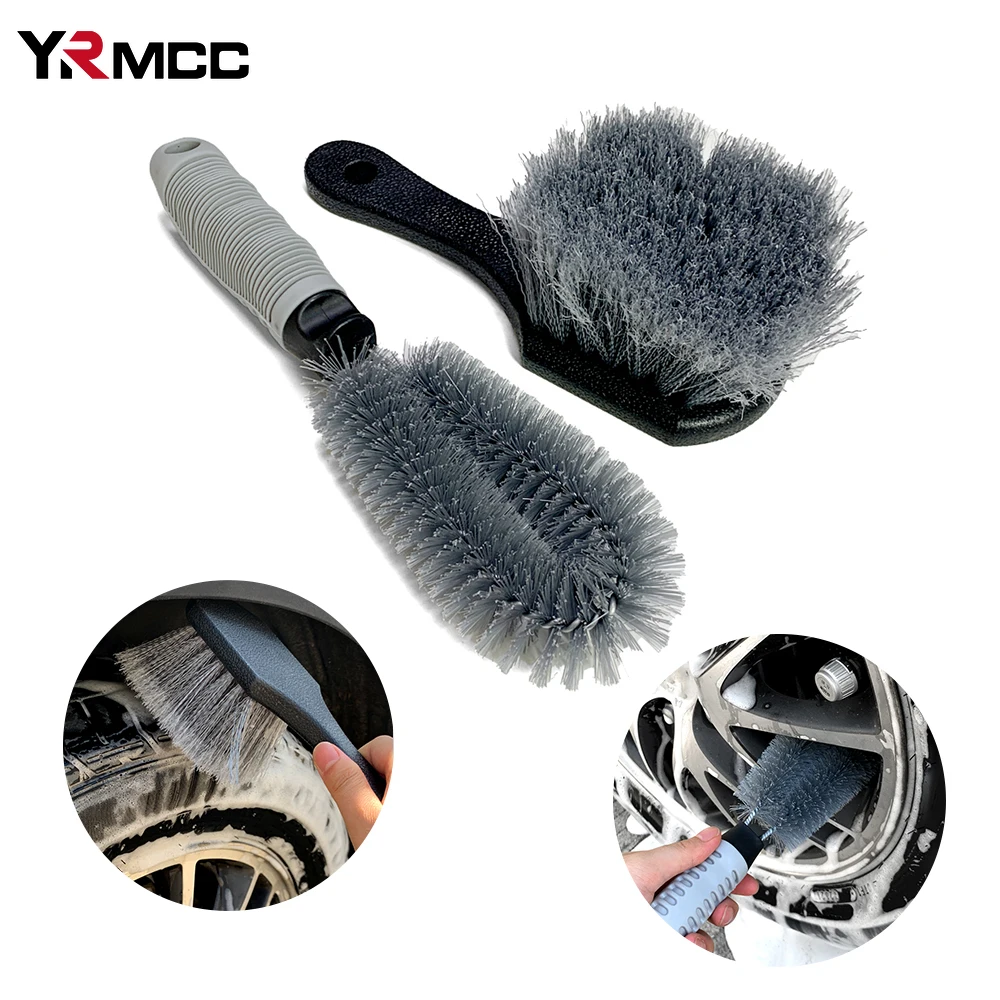 Car Wash Universal Car Cleaning Brush Kit Auto Detailing Brushes Auto Tire Wheel Brush Handle Tire Steel Ring Automotive Tools