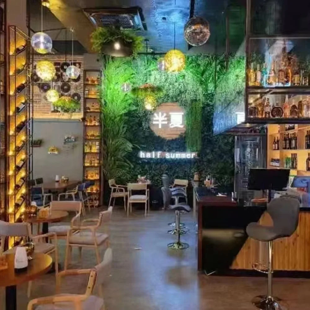 DIY Artificial Plant Wall Panel 75x25cm Flower Simulation Maple Plant Sheet Durable Green Fake Green Grass Mat Living Room