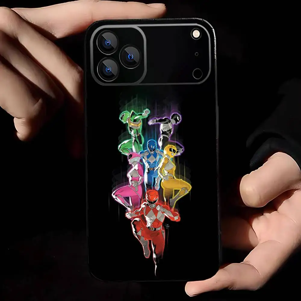 حافظة هاتف P-PowerS-COOL R-RangerS لهاتف iPhone 17,16,15,14,13,12,11,Pro,Max,Plus,E,Air,غطاء أسود واقٍ صغير