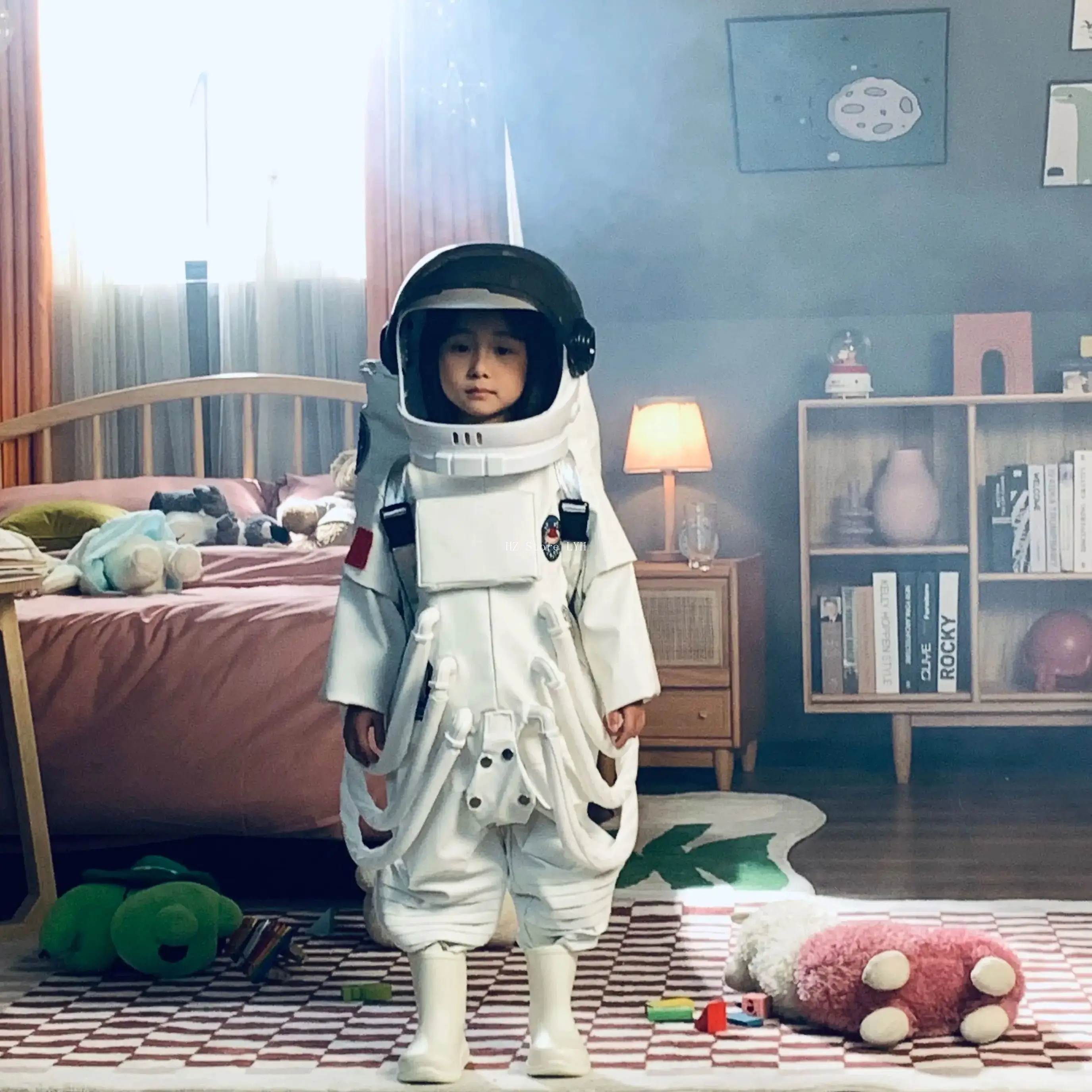 Na-sa-Capacete de astronauta com viseira móvel, máscara cosplay espacial, fantasia para adultos, crianças, meninos, presente de aniversário