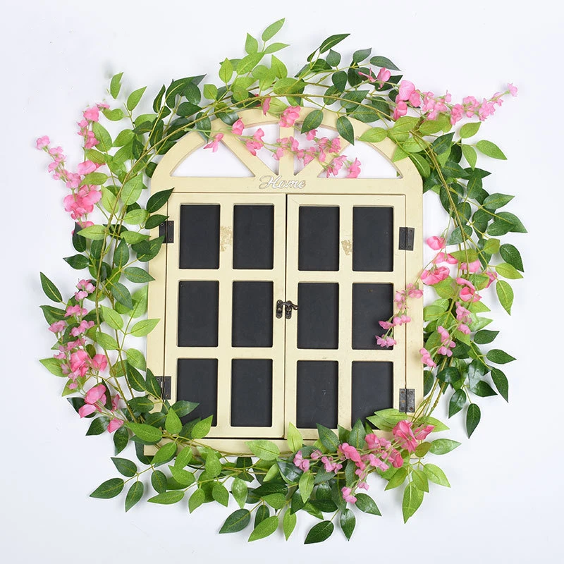 Künstliche Efeu-Pflanze Blumengirlande Raumdekoration Tisch Garten Festival Deko Hochzeitskranz Bogen Wand Innen- und Außenbereich Hof Geschenk – Detail 3