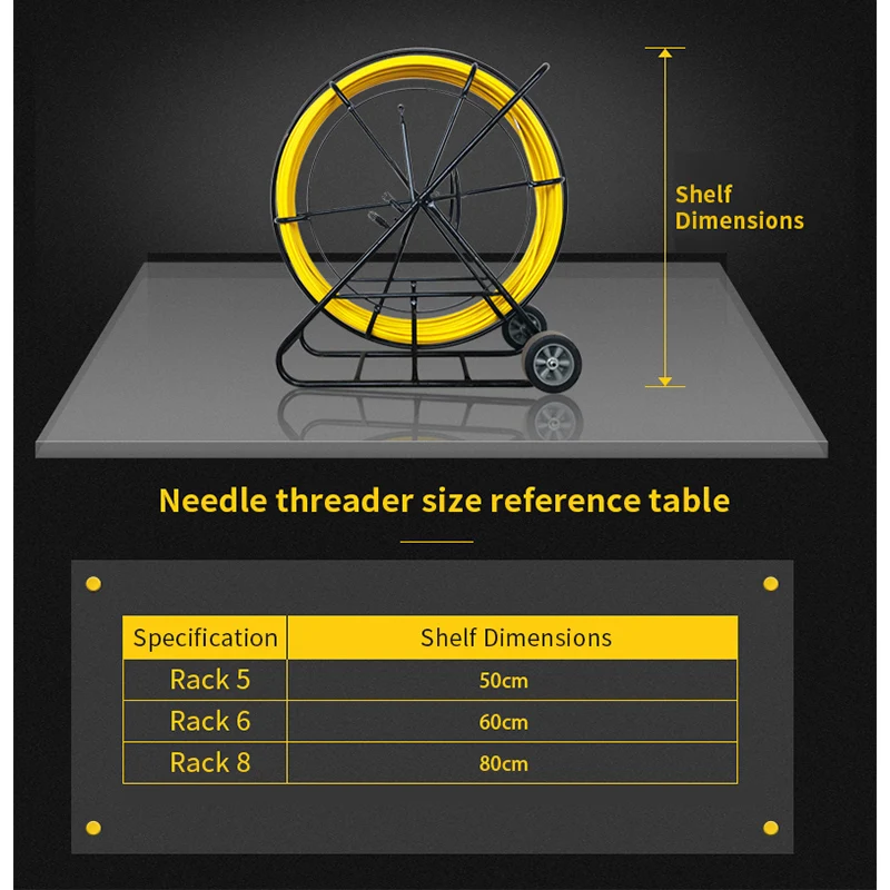 8mm x100m Guide Device Fiberglass Duct Rodder Cable puller Fish Tape Continuous Reel Wire Cable Running Puller Rod