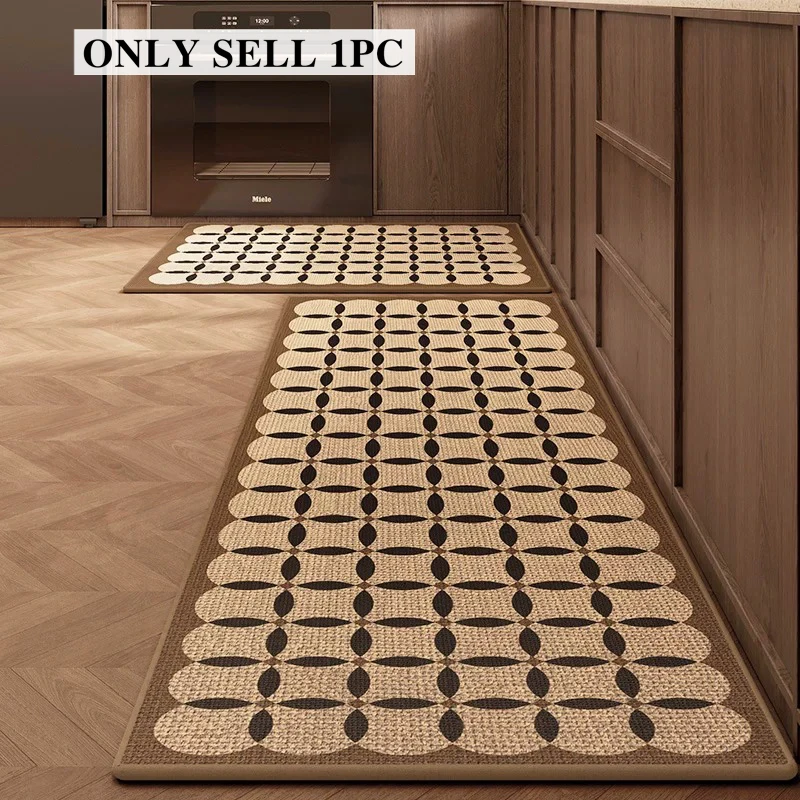 Kitchen Carpet Long Anti-slip Stain-resistant Floor Mat Modern Style Loop-pile TPR Rug Home Decoration Rugs Alfombras De Cocina