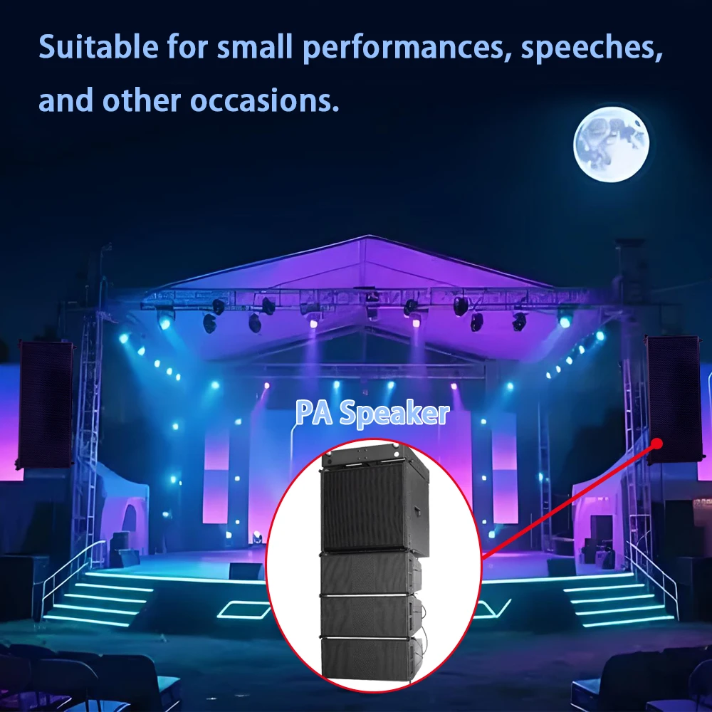 2x6,5-Zoll-Kunststoff-Holz-15-Zoll-Metall-Lautsprecherbox Line Array DSP-Lautsprecher 1000W Professioneller PA-Verstärker für Bühne und Außenbereich