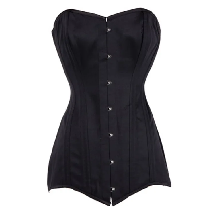 Sexy Damen Gothic Schwarzes Trägerloses Korsett Bustiers Vintage Steampunk Tube Top Tailliertes Stahlknochen-Korsett Elegante Oberteile