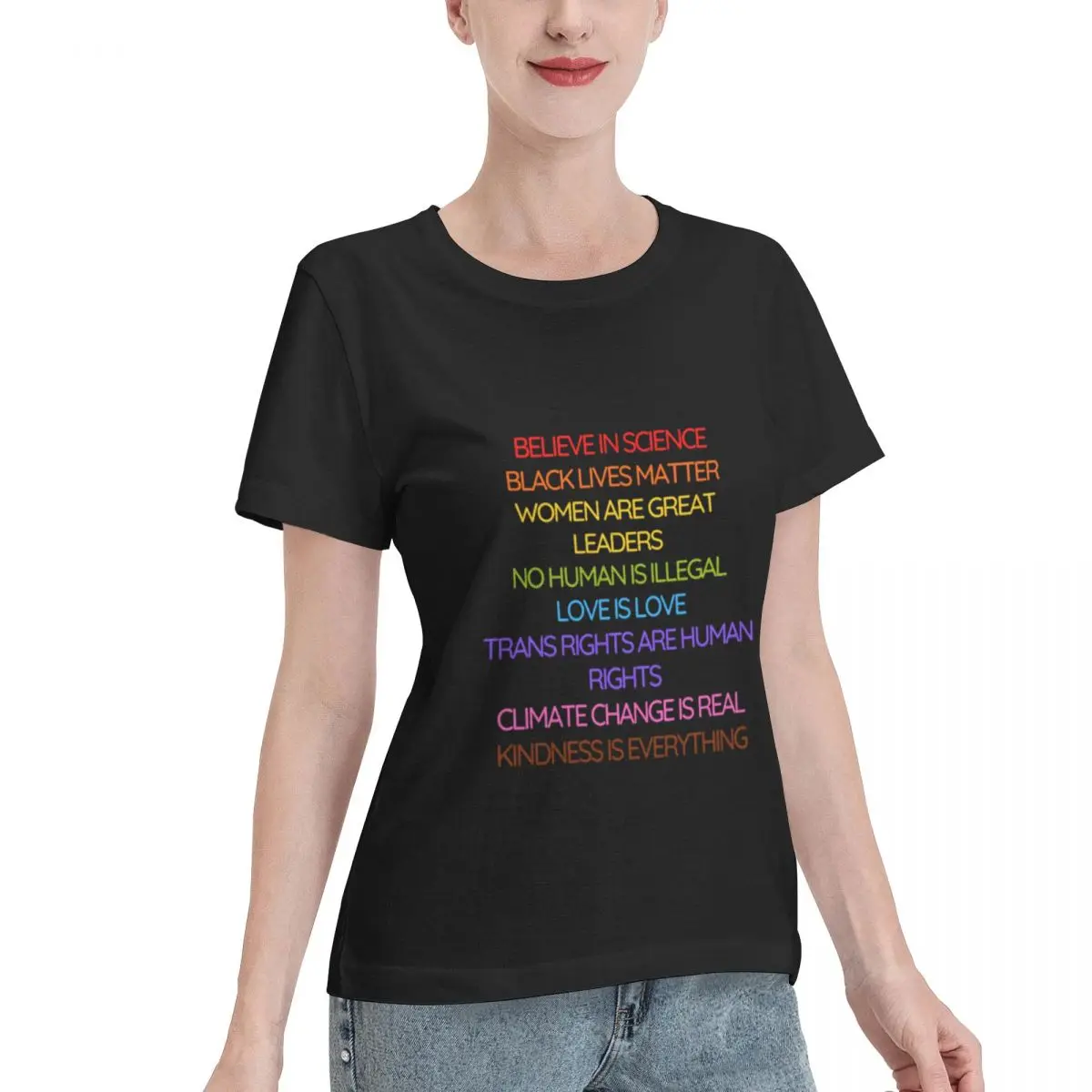 Excellent Craftsmanship BLM LGBT Climate Change Women's T-shirt Punk Slim Friendly Top