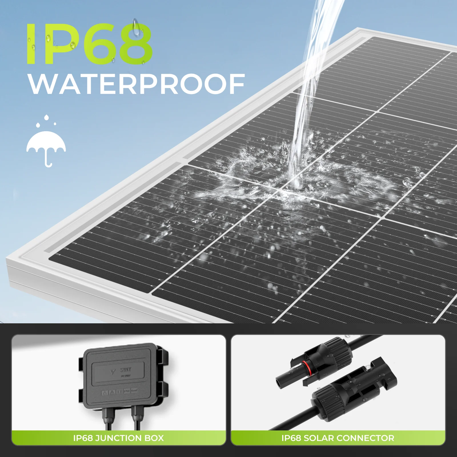 

WERCHTAY 400W/200W Solar Panel 12V Monocrystalline Solar Panel 18BB Cells High Efficiency Module RV Marine Boat Caravan Off Grid