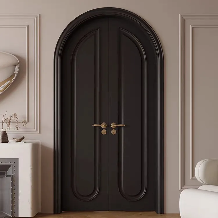 حماية البيئة غرفة النوم مركب طلاء الخشب الصلب داخلي باب مزدوج باب الغرفة عزل الصوت مزدوج مفتوح الصلبة