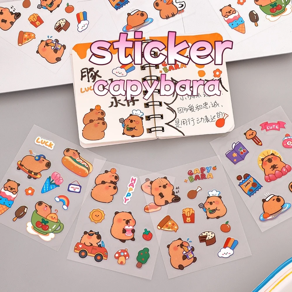 

Capybara Stickers for Journaling Cute Cartoon Animal Decals Kids Girls School Supplies Scrapbook Planner Pet Sticker Sheets