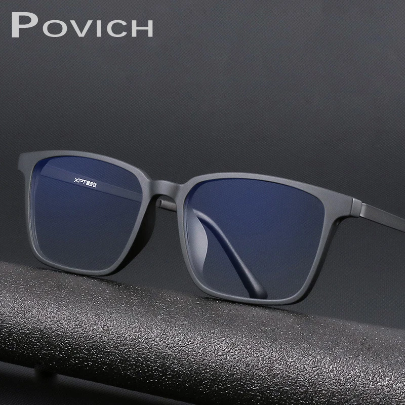 

POVICH TR90 Titanium Men Women Glasses Frame Myopia Prescription Eyewear Reading Square LIGHTWEIGHT Optical Eyewear Ocular