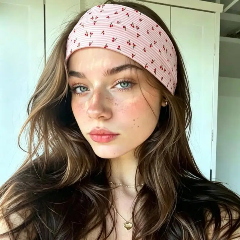 Strawberry Inspired Elastic Sports Headband Superior Sweat Absorption for Fitness Activities and More