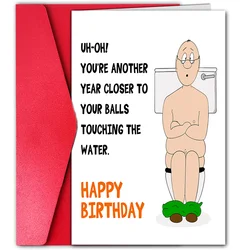 1 funny birthday card featuring a cute little man wearing glasses. Perfect gift for family, friends and colleagues.