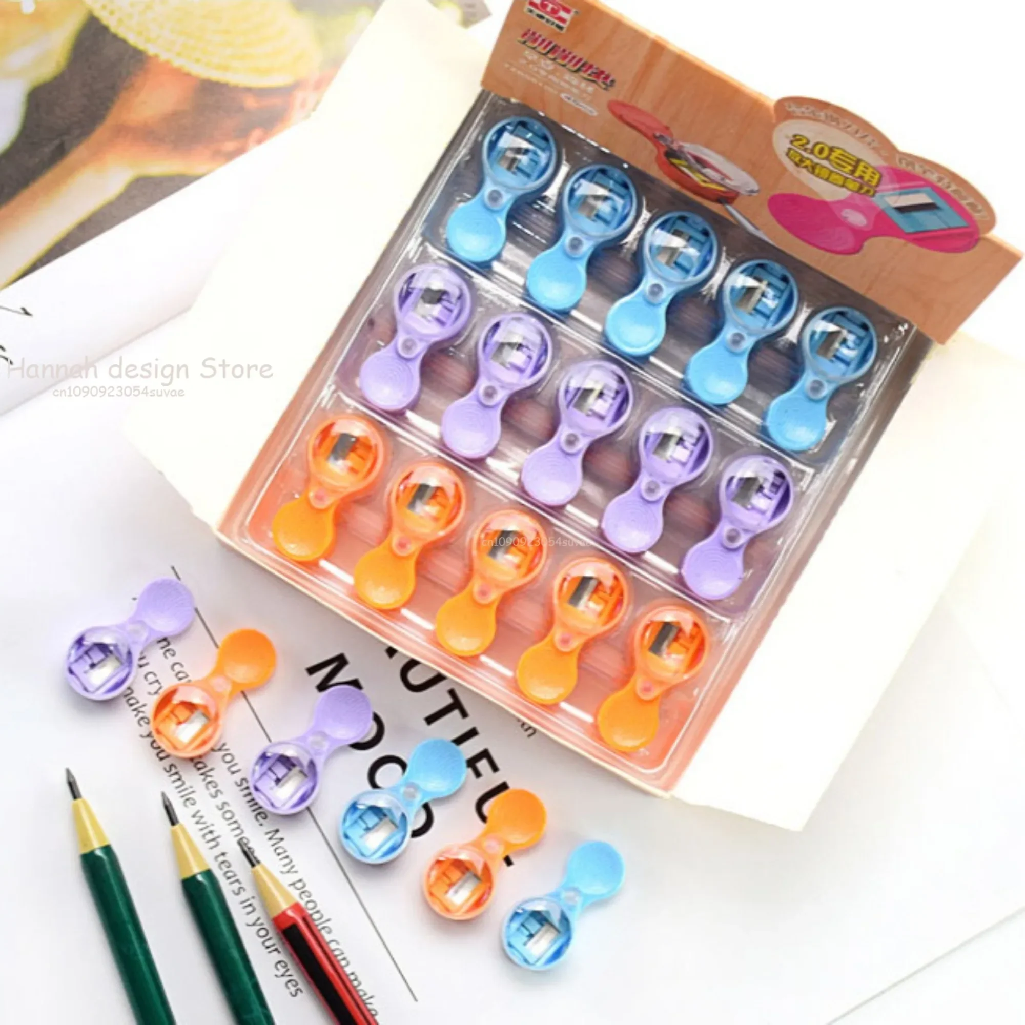 6/1pc Pointer Bleistift Spitzer Mini 2mm Minen Spitzer Tragbare Spitzer mit Lupe Schärfen Werkzeug