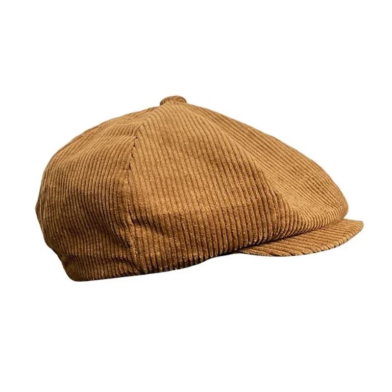 Retro Corduroy Newsboy Caps Men British Painters Hats Autumn Winter Berets Black Flat Cap Hip Hop Berets NC01