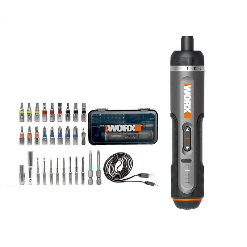 Worx 4V Electrical Screwdriver Sets WX242/wx240 Smart Cordless Electric Screwdrivers USB Rechargeable Handle 30 Bit Sets Tool