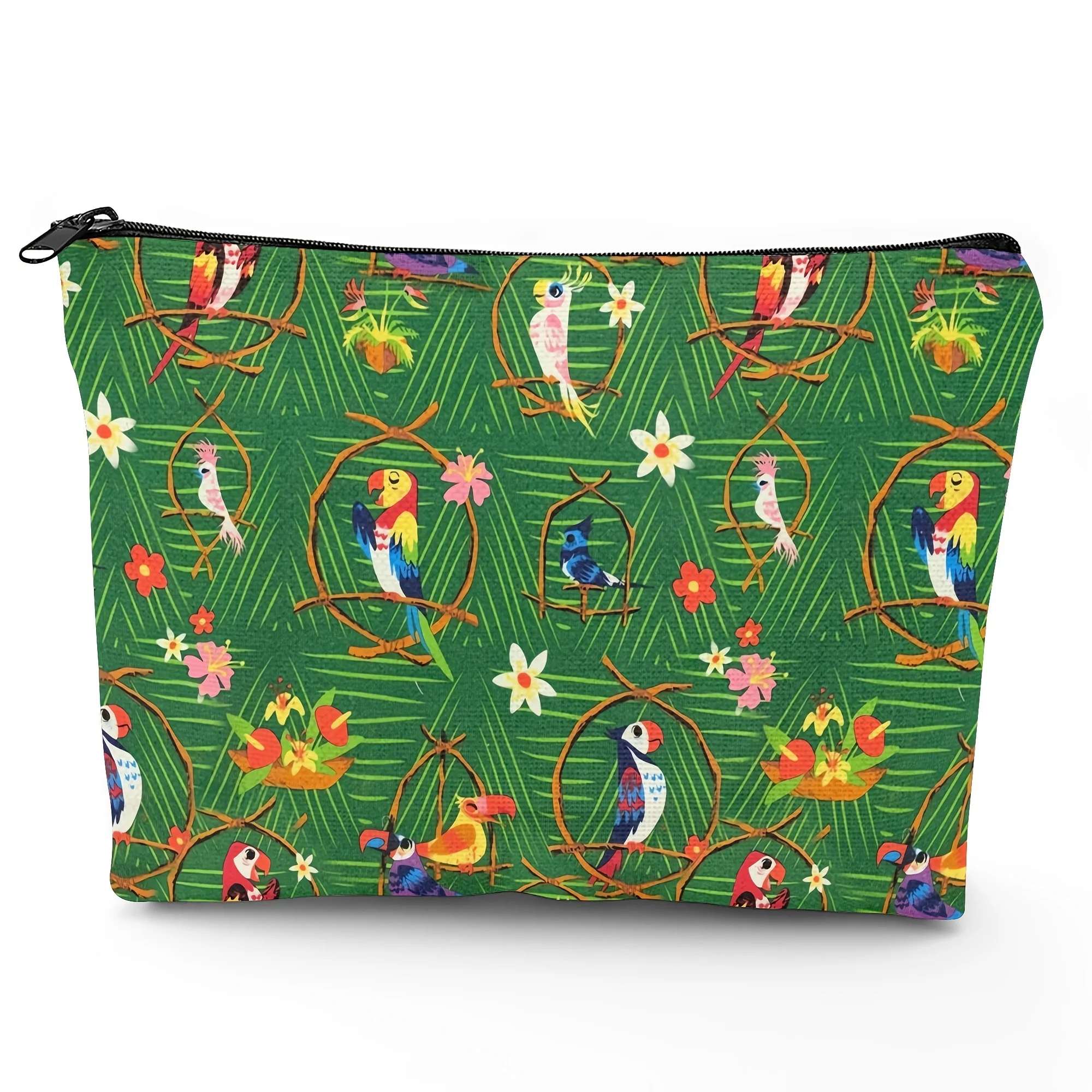 Magical Tiki Room Themed Cosmetic Storage Box Makeup Bag - Cute Tiki Doll Design Beige And White Compact Storage Box