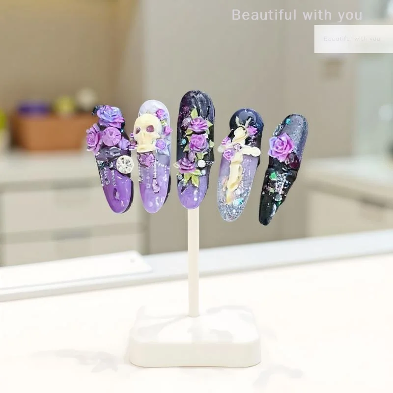 

Nail Art Carving Mold, 3D Transparent - DIY with Skull, Butterfly, Candlestick Rose and Birdcage