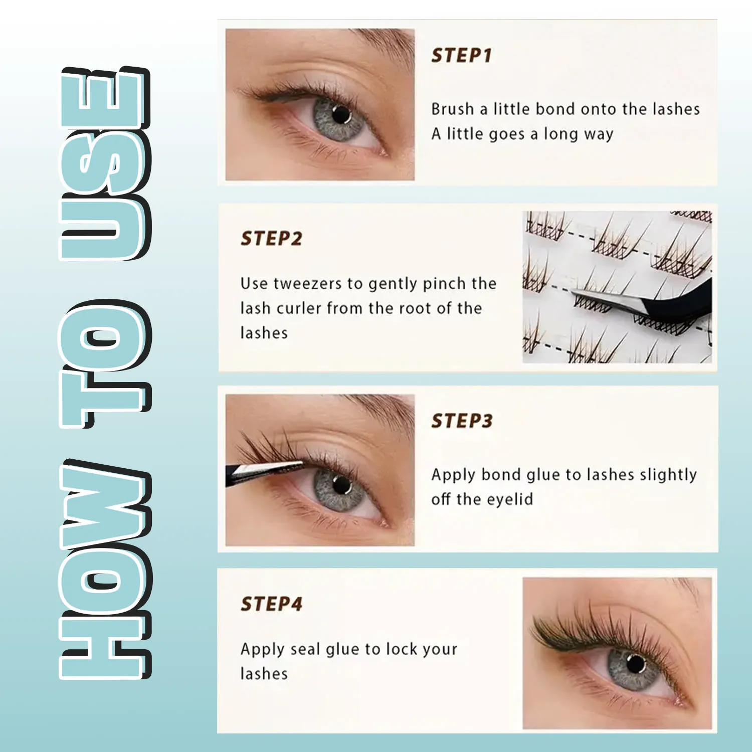 144 cílios postiços autoadesivos-olho de gato e olho de raposa estilo anime, comprimento misto c curvado 10-14mm, cílios reutilizáveis para iniciantes, acessórios de maquiagem legais