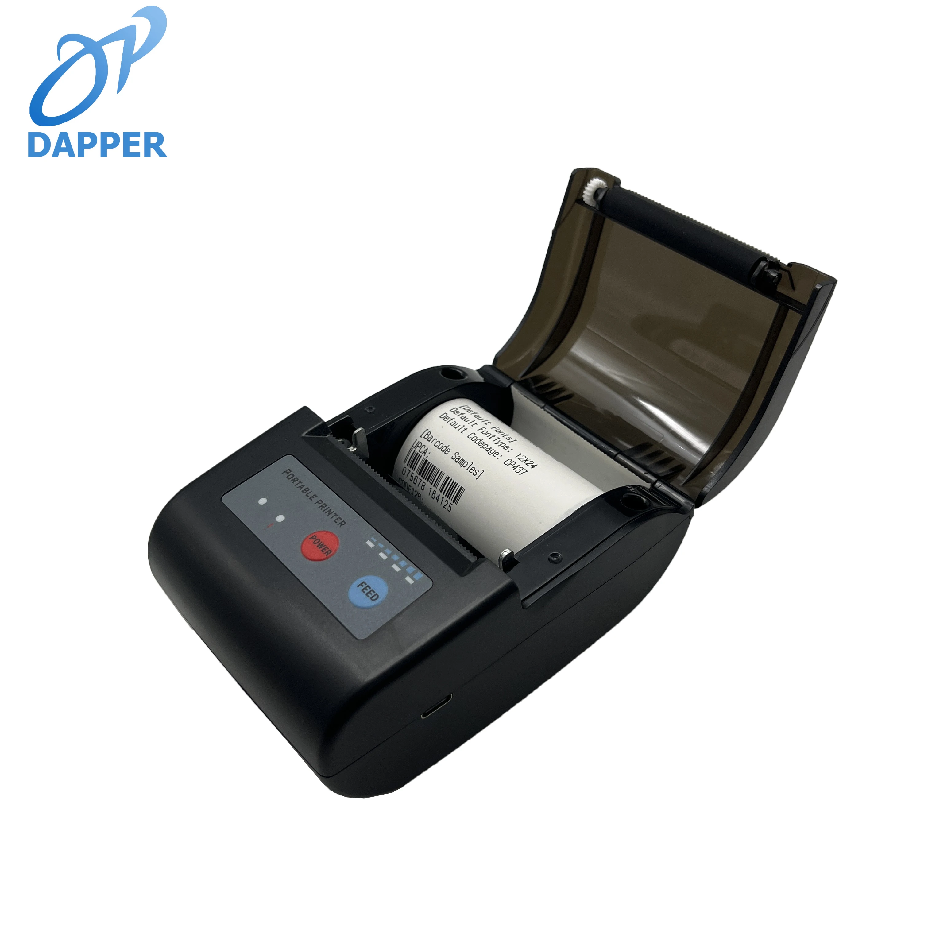 Printer Thermal Mini Portabel 58mm untuk Struk, Barcode, Nirkabel Bluetooth, Perangkat Pencetak Invoice Genggam