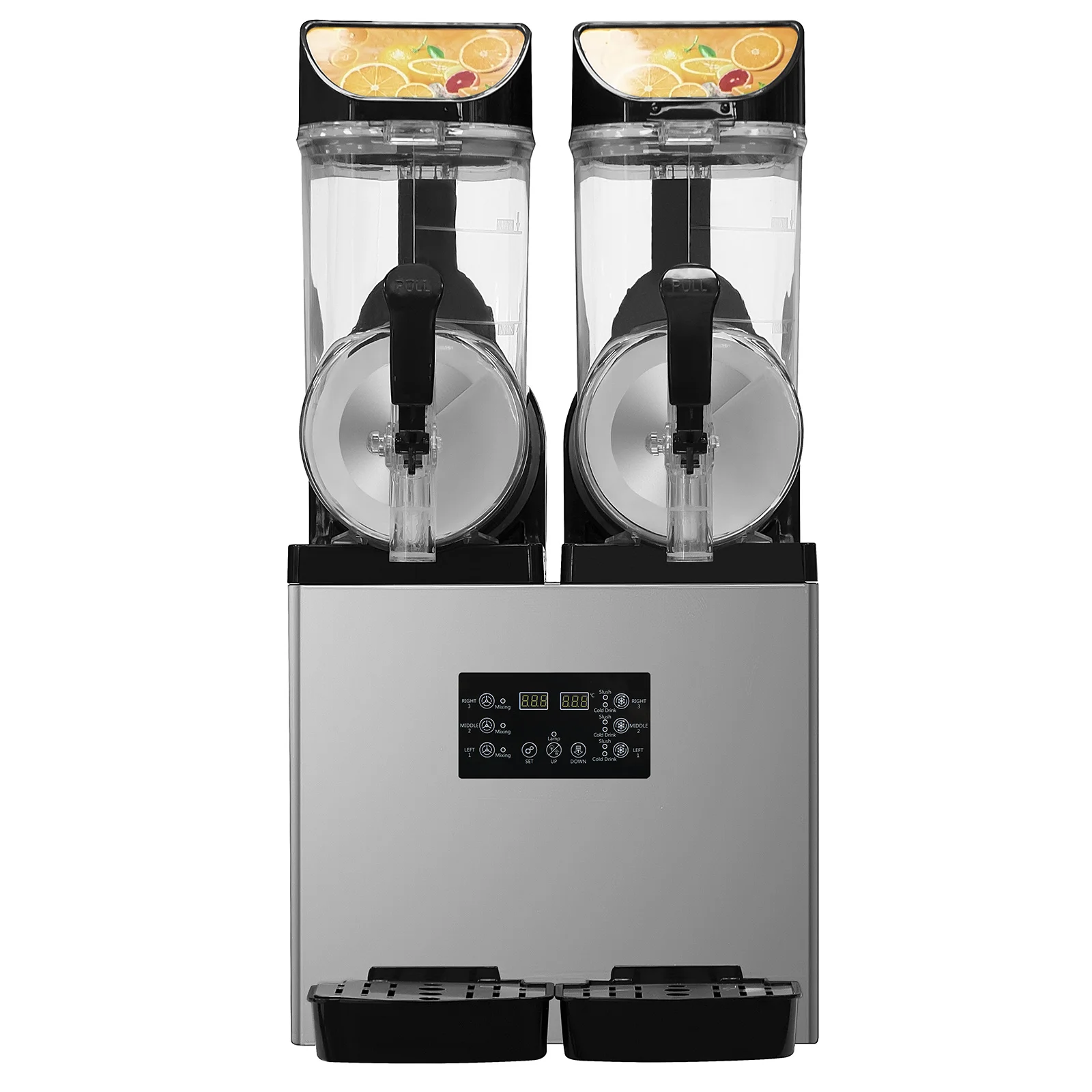 

Slush Machine 2 Tank 15L*2 Frozen Drink 700W Commercial Use