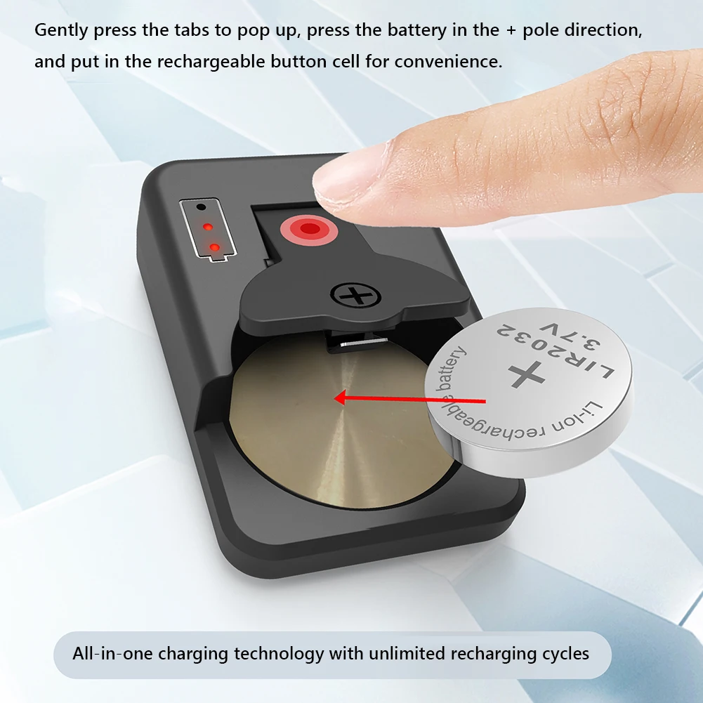 Type-C Portable Mini Button Battery Charger 4.2V Lithium Rechargeable Coin Cells Battery Charger for LIR2032 LIR2025 LIR2450 view 3