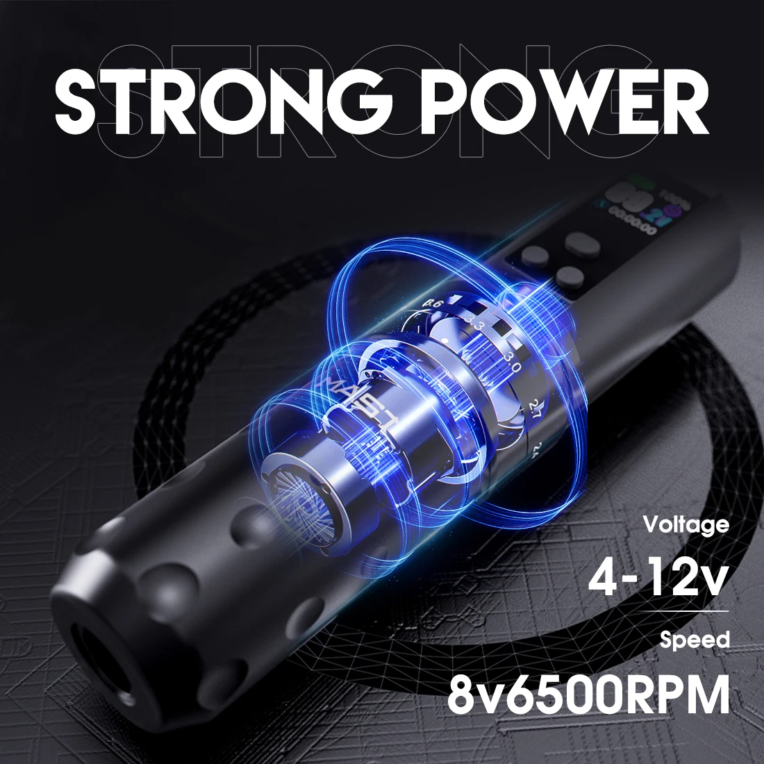 Mast Fold2 PRO طقم الوشم اللاسلكي 2.4/2.7/3.0/3.3/3.6/3.9/4.2 مللي متر السكتات الدماغية Coreless Motor 2000mAh * 2 بطارية Mast Pro Cartridges #4