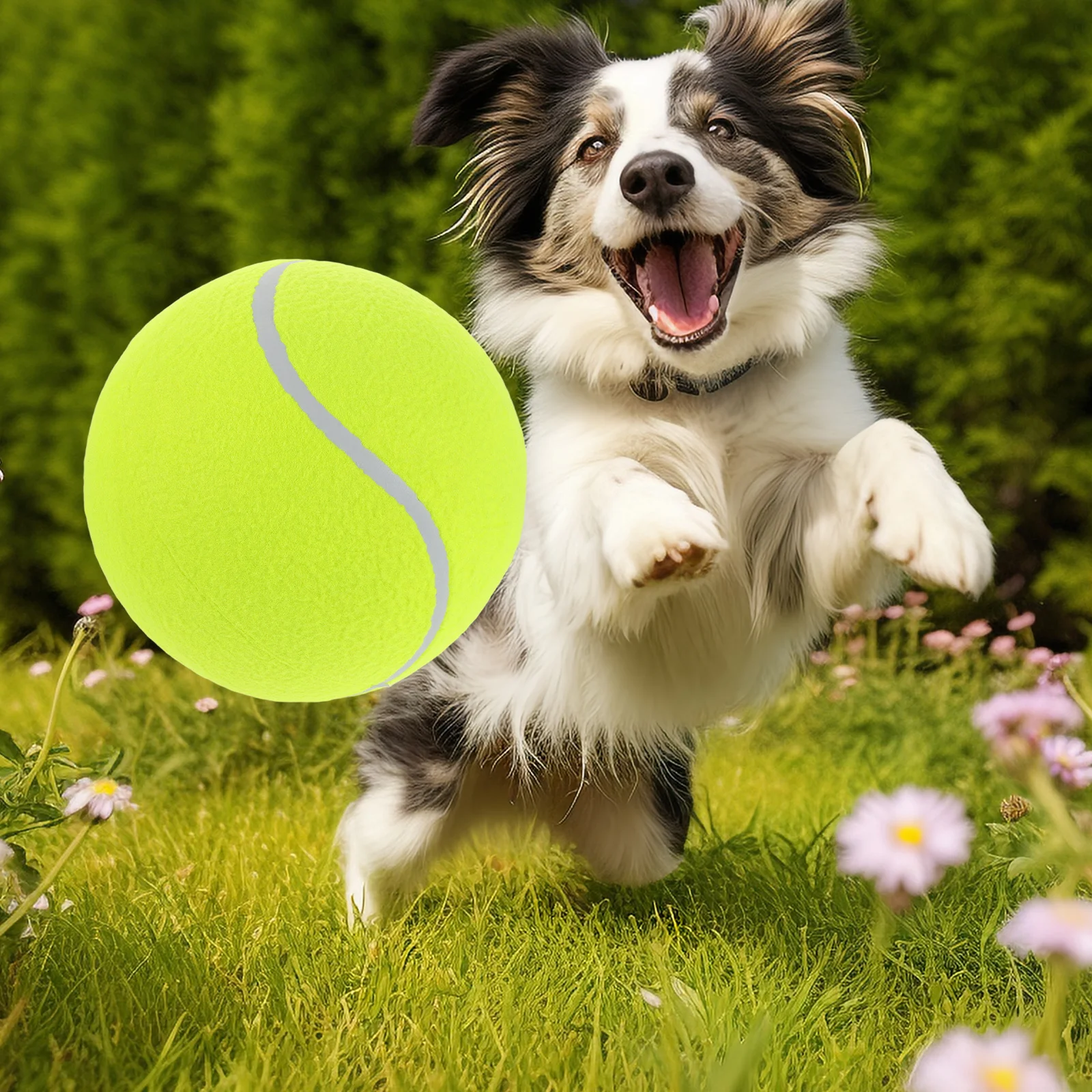

24Cm Inflatable Tennis Ball Dogs Large Pet Exercise Play Ball Interactive Outdoor Dog For Training Fetch - Giant Safe Dog