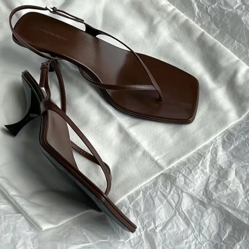 Gladiator Clip Toe Frauen High Heel Sandalen Karree Neue Sommer 2025, Mode High Heels Luxus Casual Party Kleid Frauen Sandalen