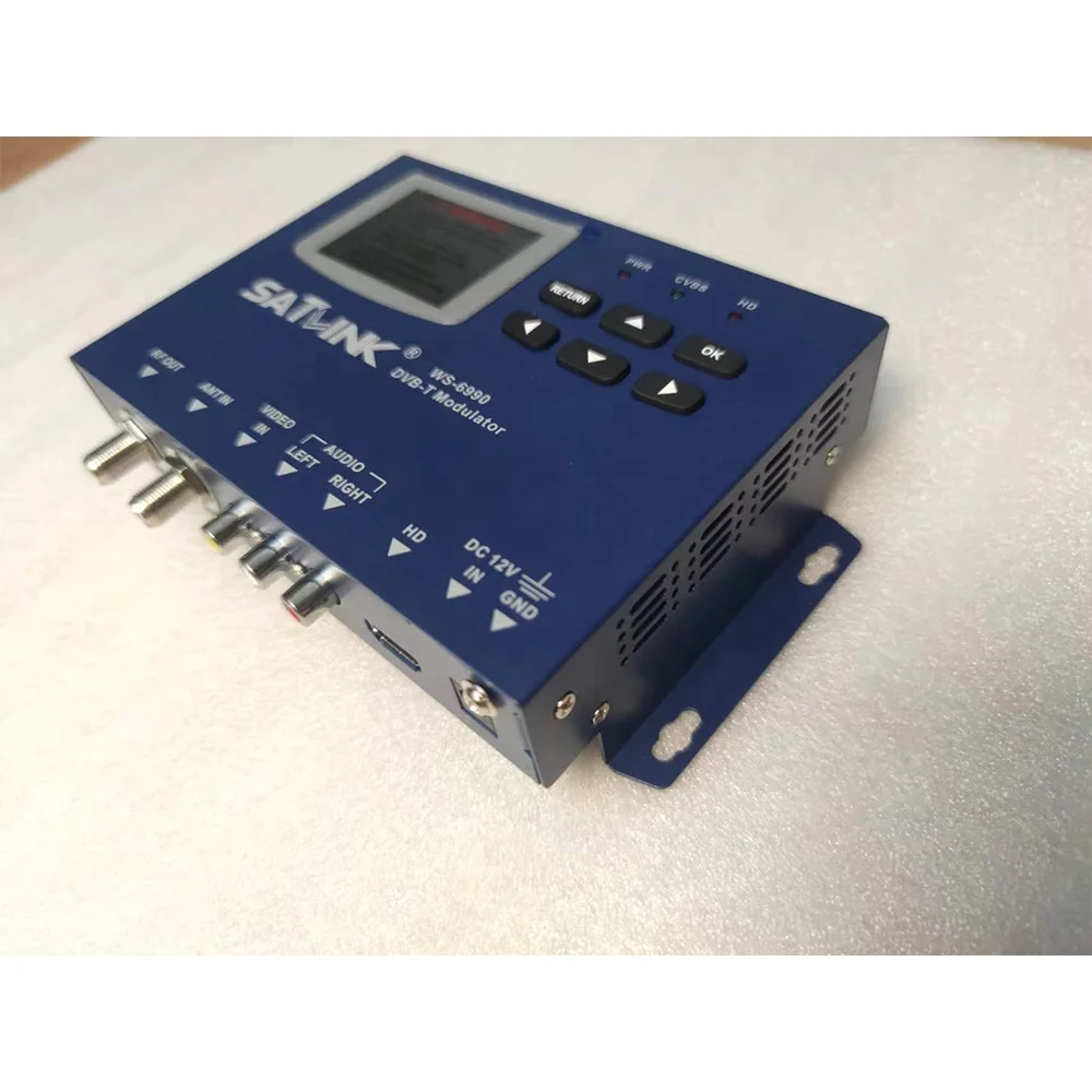 Satlink WS-6990 Color LCD Ground Finder   Modulator AV HD to DVB-T DVB-C ISDBT Encoder Modulator