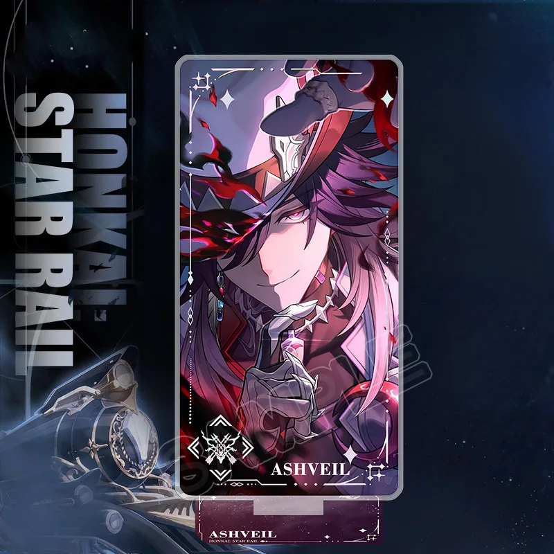 Honkai: Star Rail‌ Game Decoration Card Brick Ashveil Acrylic Ticket Stub and Stand Transparent Card Brooch Keychain Pendant - view 4